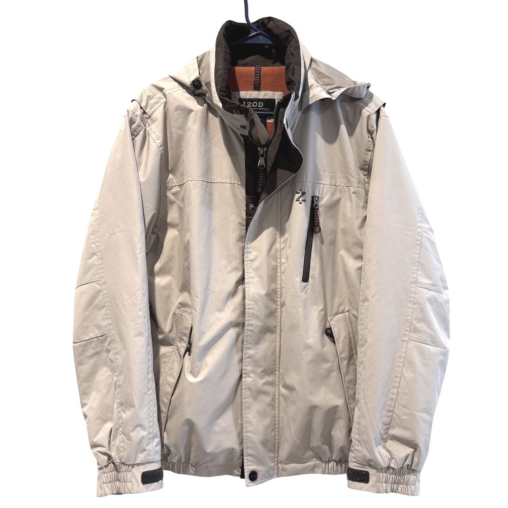IZOD PerformX Fleece Lined Ripstop Hooded Winter Sports Ski Jacket Mens Medium